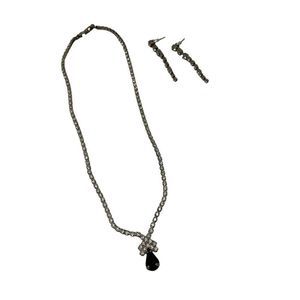 Necklace Earring Vintage Set 3 piece Lot  Rhinestone Fashion Jewelry Womens 0182